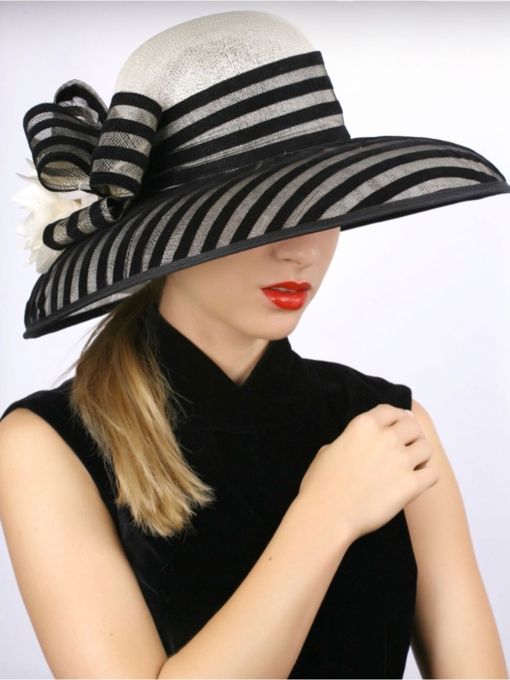 Custom Milliner Hat, Kentucky Derby Wedding Church Tea Party Hat, size 22 3/4”